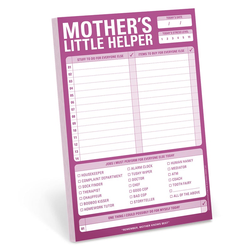 Knock Knock Mother's Little Helper Checklist Note Pad, 6 x 9-inches - Image 1